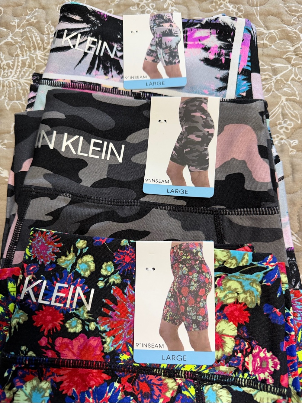 Calvin Klein Women’s Multi-Print Bike Shorts with Pockets